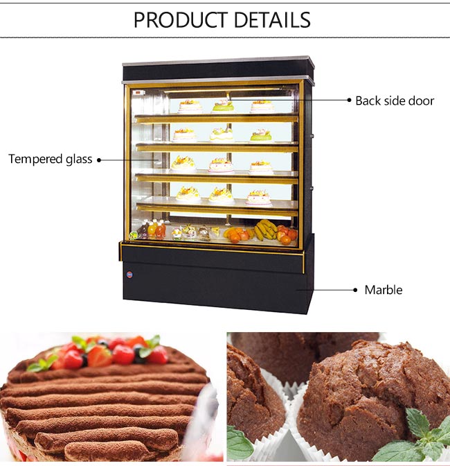 Bakery Refrigeration Vertical Mini Cake Display Fridge Showcase With 5