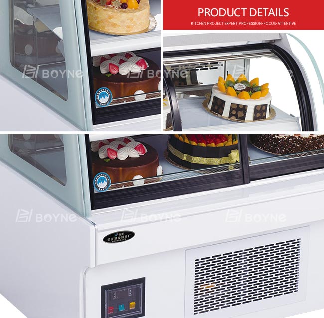 Small 3 Layers Commercial Cake Display Fridge Bakery Showcase Energy