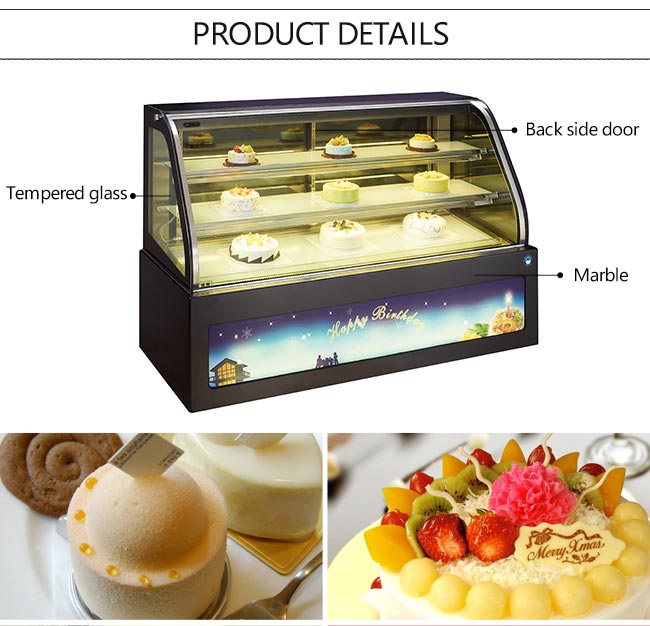 Upright Bench Top Fan Cooling Commercial Cake Display Fridge For Bakery
