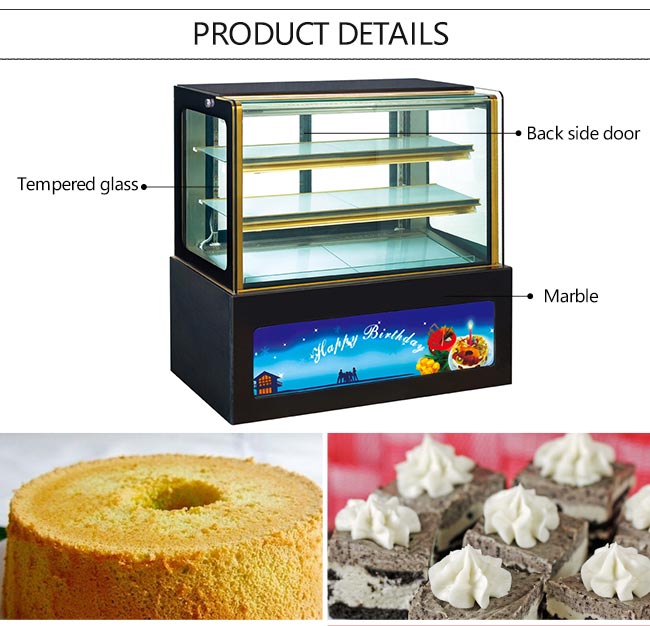 3 Layer Air Cooling Defrost Countertop Cake Display Fridge