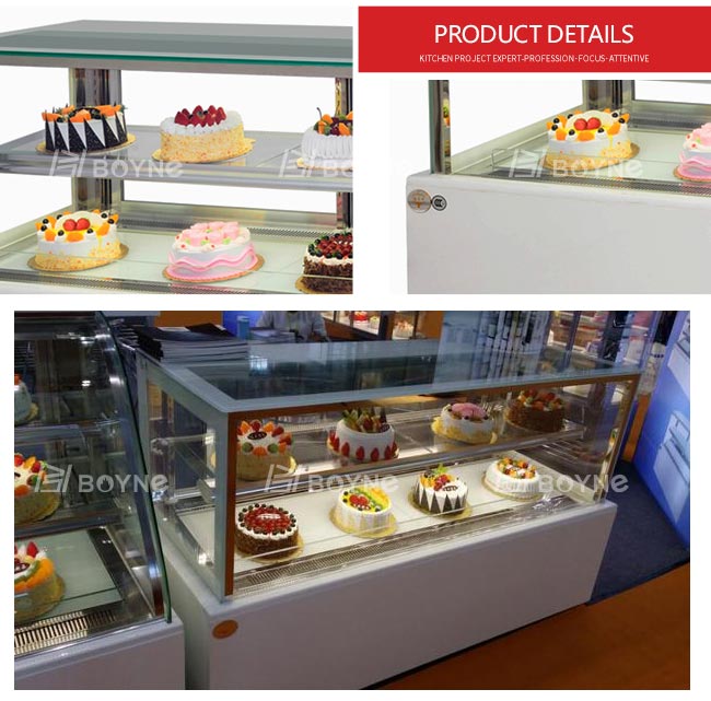 Bench Top Cake Display Fridge Marble Glass 210 Temperature R134A Refrigerant