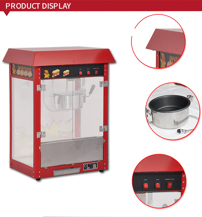High Efficiency Electric Popcorn Machine Equipped With Light Bulb