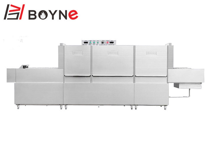 Restaurant Stainless Steel Commercial Dishwasher Double Tank Spray Rack