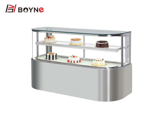 D Shape Cake Display Cabinet  Digital Temperature Controller Curved Glass Cake Display