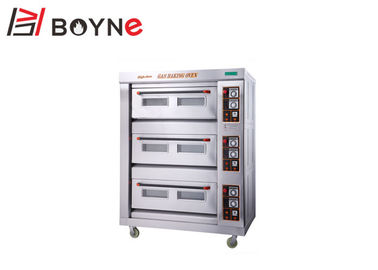 Gas Industrial Baking Oven Three Deck Six Tray Layer Controlled Separately 20°C~400°C