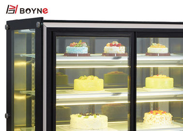 Fan Cooling Vertical Marble Base Cake Display Cabinet Showcase 10~2°C Temperature