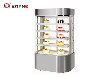 Industrial Vertical Cake Display Fridge Stainless Steel 5 Layer Sliding Door Danfoss Compressor