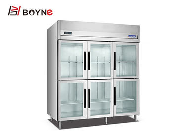 6 Door Commercial Upright Coolers Refrigerators , Adjustable Feet Restaurant Display Refrigerator