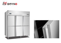 6 Door Upright Coolers Refrigerators Air Cooling Single Temperature Digital Thermostat