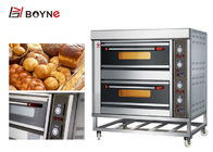 Double Deck Gas Industrial Baking Oven Four Trays For Restaurant
