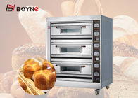 Hotel Stainless Steel Three Deck Industrial Baking Oven for baking bread ,cookie, and french bread and so on.