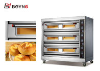 Three Deck Nine Trays Stainless Steel Bakery Deck Oven commercial kitchen bakery equipment