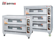 Commercial Bakery Deck Oven,Ainless Steel Double Deck Six Trays Bread Oven
