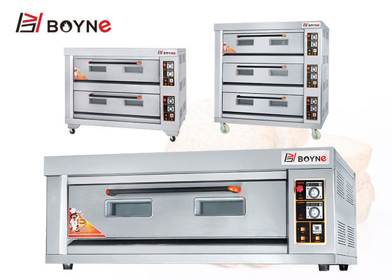 Durable Stainless Steel Three Deck Nine Trays Big Capacity Gas Bakery Oven For Cake Shop