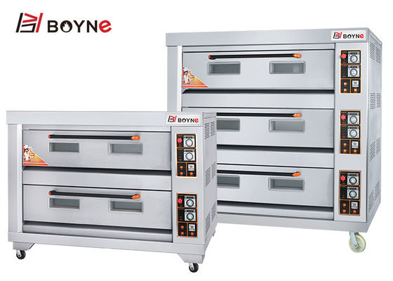 Durable Stainless Steel Three Deck Nine Trays Big Capacity Gas Bakery Oven For Cake Shop