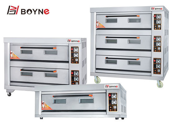 Stainless Steel Gas Three Layer Nine Trays Deck Oven Mechanical Panel