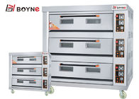 Stainless Steel Gas Three Layer Nine Trays Deck Oven Mechanical Panel