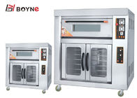 Industrial Stainless Steel One Layer Two Trays Gas Oven With Proofer