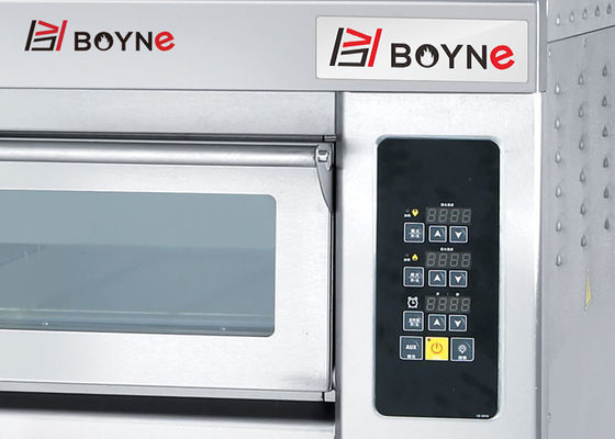 Three Layer Six Trays Deck Oven With Long Glass Electric 380v  with digital computer