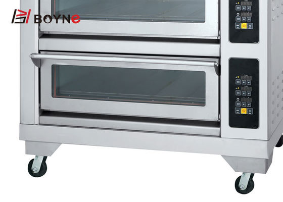 Three Layer Six Trays Deck Oven With Long Glass Electric 380v  with digital computer