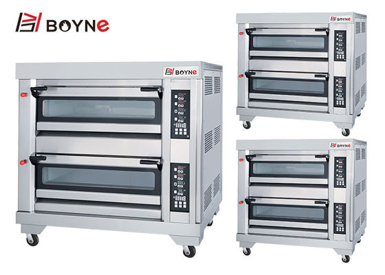 Industrial Baking Oven Double Layer Four Trays Stainless Steel