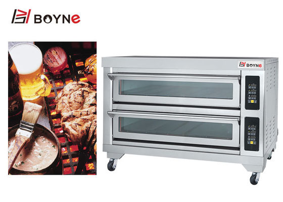 380V Microcomputer Control Commercial Stainless Steel Two Deck Six Trays Bakery Oven