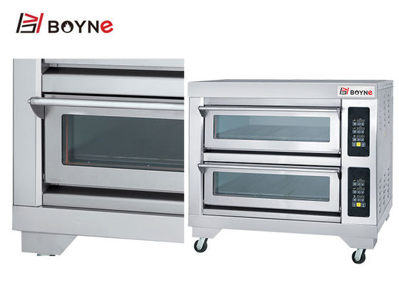 Stainless Steel Commercial Bakery Kitchen Equipment Two Deck Four Tray Electric Oven