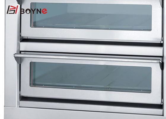 Stainless Steel Commercial Bakery Kitchen Equipment Two Deck Four Tray Electric Oven