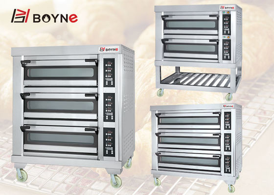 Bakery Shop High End 20~400°C Commercial Bakery Three Deck Nine Trays Bread Oven
