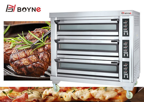 Bakery Shop High End 20~400°C Commercial Bakery Three Deck Nine Trays Bread Oven
