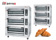 220V Gas Type  Stainless Steel Commercial Microcomputer Three Deck Nine Trays Bakery Oven