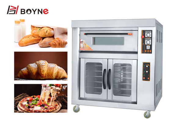 Commercial Bakery Kitchen Equipment One Layer Two Trays Gas Oven With Proofer