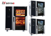 Stainless Steel 6 Trays Combi Oven With Boiler Electric LCD Version