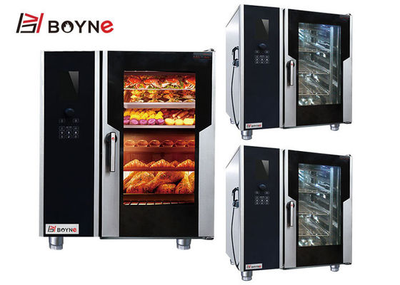 Stainless Steel 6 Trays Combi Oven With Boiler Electric LCD Version can storage 88 88 menus