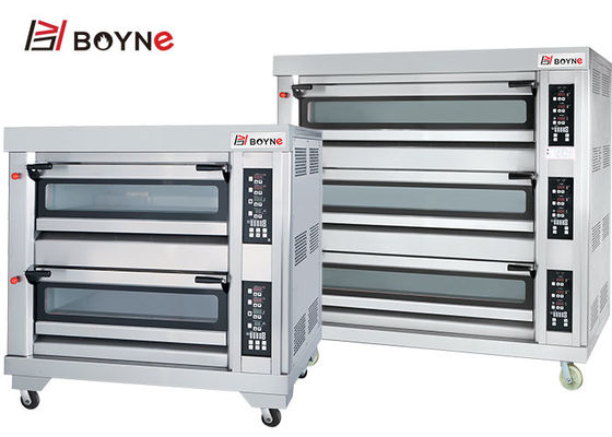 High Temperature Commercial Baking Oven Three Deck Nine Trays