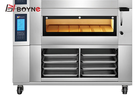 LCD Screen 9 Trays Bread Bakery Oven With Heat Reflective Glass Visual Door