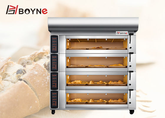 Bakery Shop Four Deck Twelve Trays Bread Baking Oven Stainless Steel