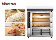 Electric Stainless Steel Bakery Oven With Three Deck 8 Trays Cabinet