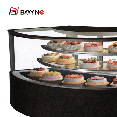 D Type Horizont Al Two Layers Cake Display Freezer Fan Shaped