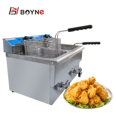 220V Commercial Kitchen Cooking Equipment Deep Fryer Double Tank