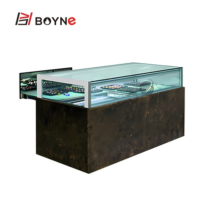 Commercial Open Drawer Type Chocolate Cake Display Cabinet with stainless steel material with painting