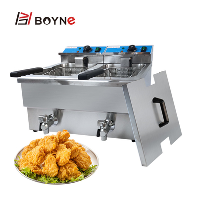 6.6kw Commercial Kitchen Cooking Equipment Electric Double Tank Fryer