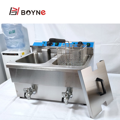 Temperature Control Double Tank Electric Fryer For Potato Chips