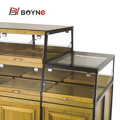 Single Sided Two Layer Bread Display Cabinet For Bakery Shop