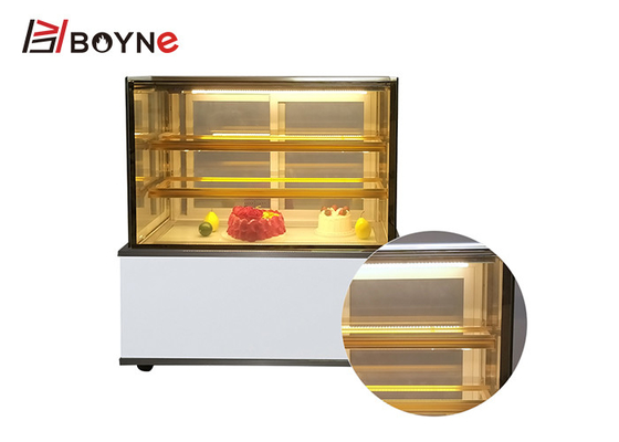 White Marble 3 Layer Cake Display Chiller Showcase For Restaurant