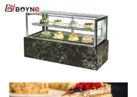 Coffee Bakery Shop Glass Cake Display Chiller R134A Pastry Showcase Cabinet