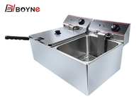 6.5kw Commercial Kitchen Cooking Equipment 2 Tank 11L Stainless Steel Deep Fryer
