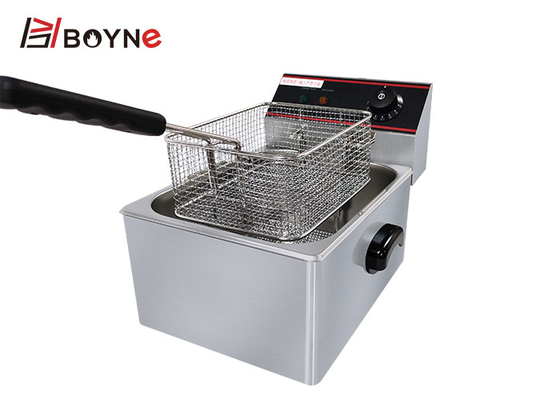 6L Single Tank Stainless Steel Fryer Machine For Snacks