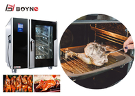 Stainless Steel 6 Trays Combi Oven With Boiler Electric LCD Version