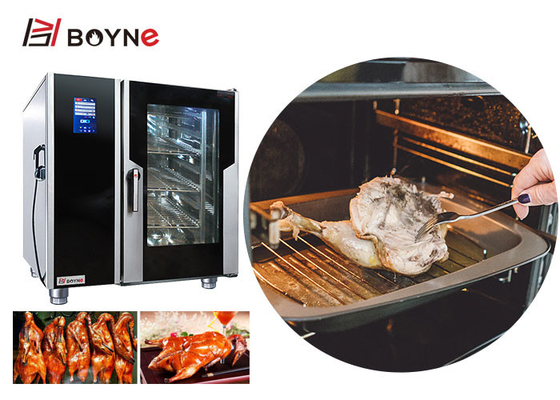 Stainless Steel 6 Trays Combi Oven With Boiler Electric LCD Version can storage 88 88 menus